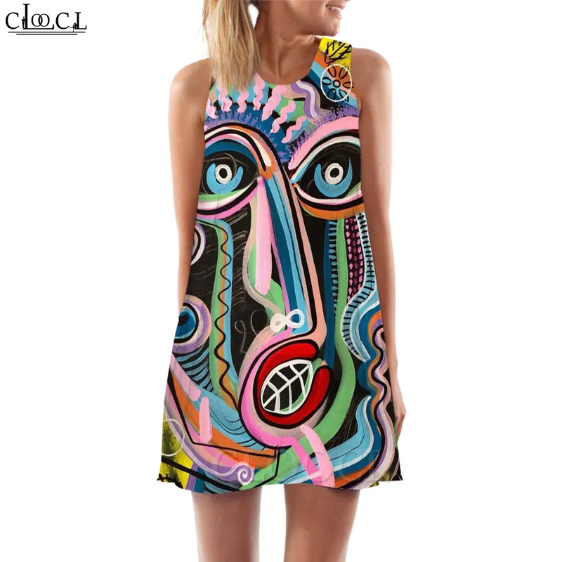 Polynesia Abstract Art Women Tank Tops 3D Printed Loose Dress Sexy Short Female Vest Fashion Sleeveless Dress W220616