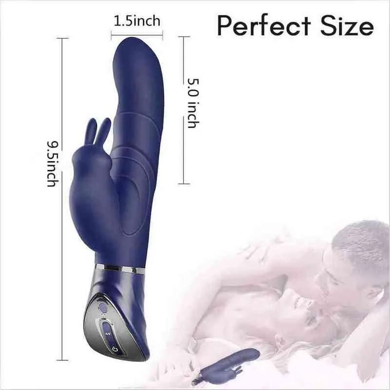 NXY Vibrators Silicone Female Big Adult Usb Charger Rechargeable Speed Lady Sex Toy g Spot Rabbit Shape Dildo Vibrator for Women 0411