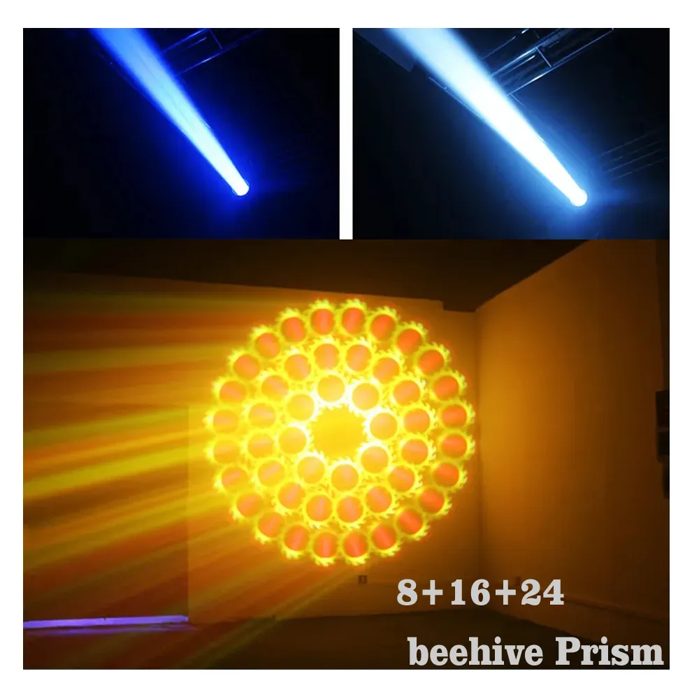 2X 250W Moving Head Beam Light With Light Strip 48 Honeycomb Prism 16/20 Dmx Channel High Brightness For Theatre Concert Dj Disco Bar Lighting