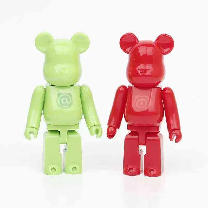 10st Bearbrick Actionfigurer Bear 11cm Bear@Brick PVC modellfigurer Gör-det-själv måla Dockor Barnleksaker Barn Födelsedagspresenter G220420