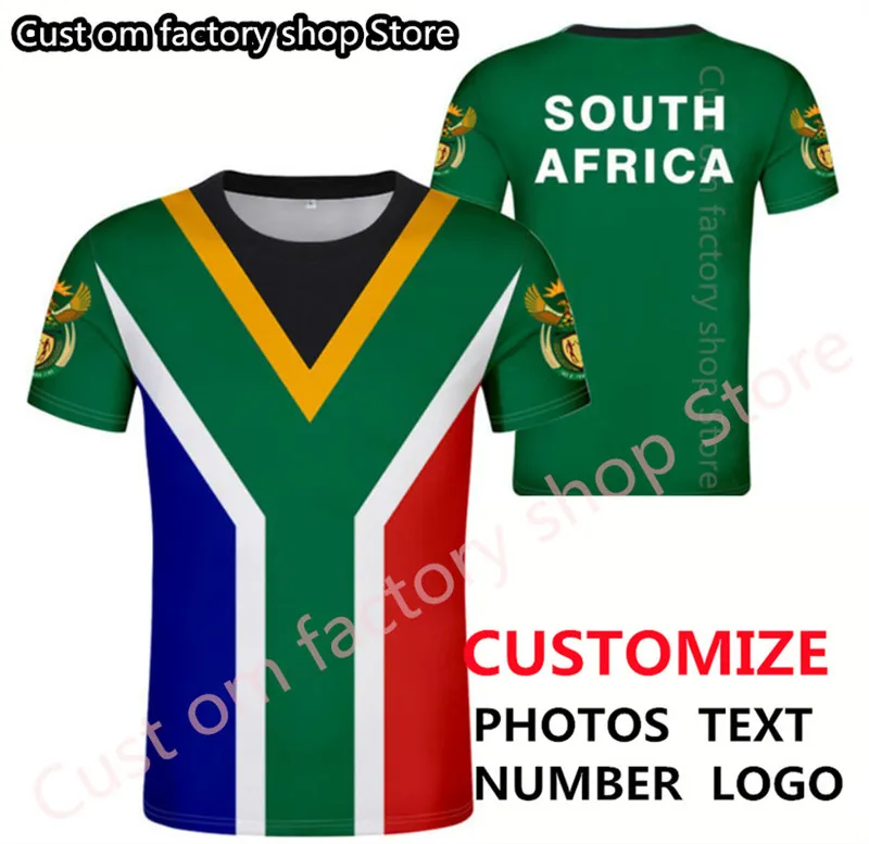 Camiseta da África do Sul DIY Nome personalizado gratuito Número masculino Mulheres Joker Fashion Fashion LOUCO O NUCHO VERMELHO DE VERÃO Mens Clothes 220616