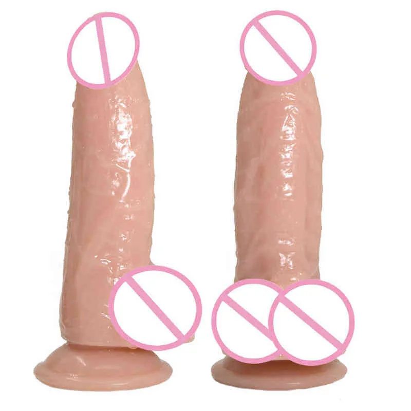 Nxy Dildos Dongs Female Suction Cup False Penis Thick Jj Imitation True Muscle Bully Stallion Male Root Adult Products 220507