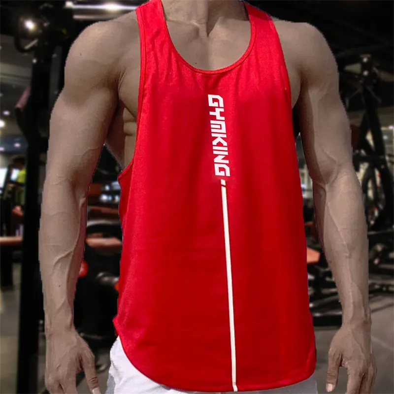 MEN TRANK TOP Gym Training Fitness Bodybuilding Mouwloos shirt Mannelijke katoenen kleding Sports singlet Vest Men Underhirt 220615