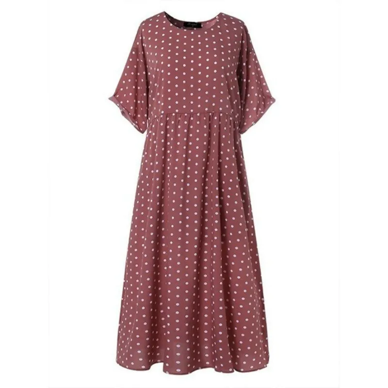 Boho maxi sukienka vintage nadruk letnia pół rękawu luźna sukienka swobodna kobieta długa sukienka wielka huśtawka szata vestidos 220531