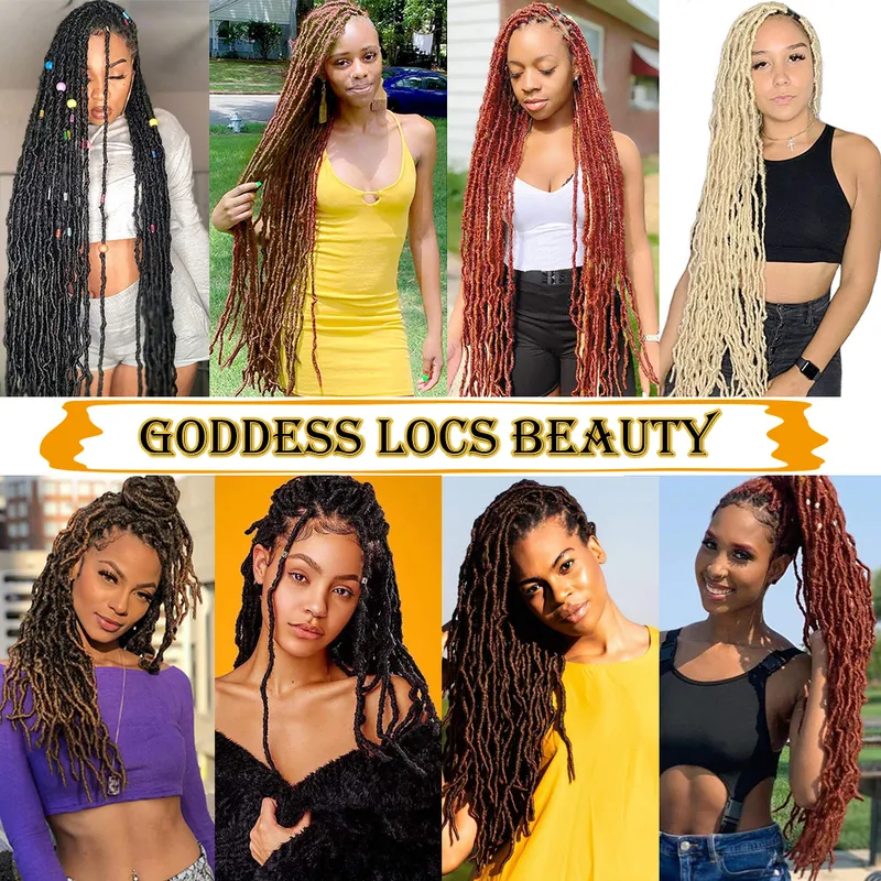 Mtmei Hair Faux Locs Crochet Long Curly Dreadlocks Extensions Natural Soft Braids Red Burgundy Ombre 2204024986441