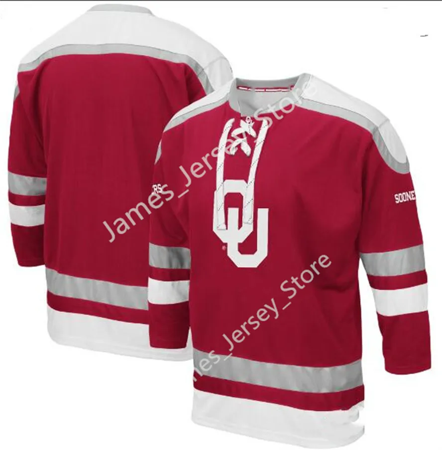 College Hockey nosi niestandardowe oklahoma ou hockey koszulka 0 Ben Jawad 4 Bobby McKinley 7 Brenden Sinclair 8 Bailey Prouty 9 Logan Sadler 10 Tristan Bonifay 11 Nate