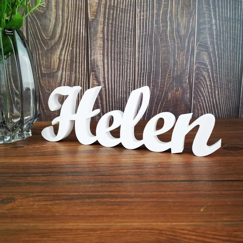 Personalized Factory Production Speed Fast Wooden Letters Wedding Decoration Letters Custom 12cm high name table sign 2