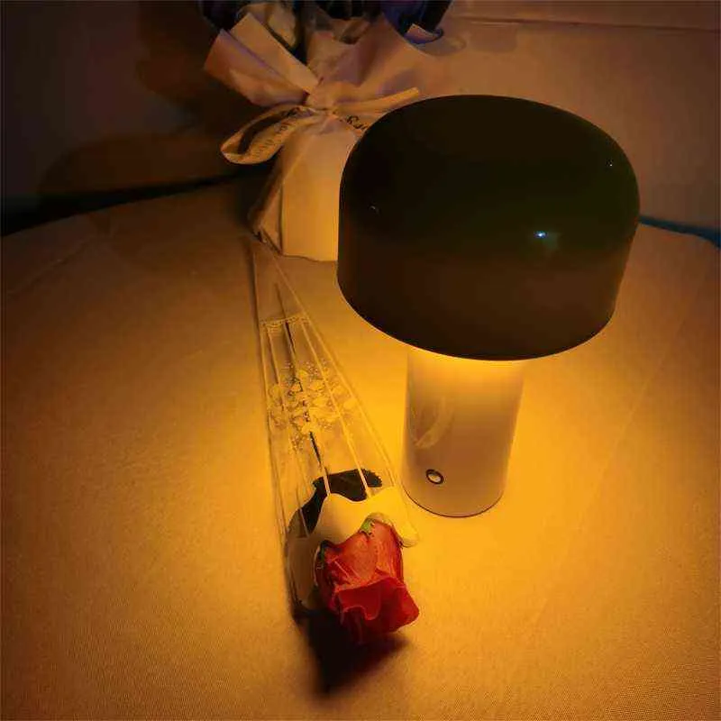 Cmoonfall lampe champignon italienne Portable tactile Rechargeable USB bureau Table décoration chambre veilleuse H220423