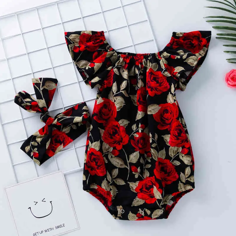 Babany Bebe nouveau-né bébé imprimé floral flutter robeper filles vêtements d'été