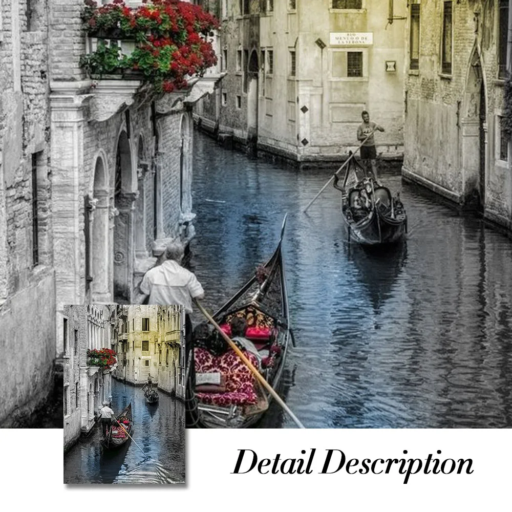 Venice Water City Scenery Painting Canvas Print Wall Art Picture For Living Room Home Decor Wall Decoration Frameless