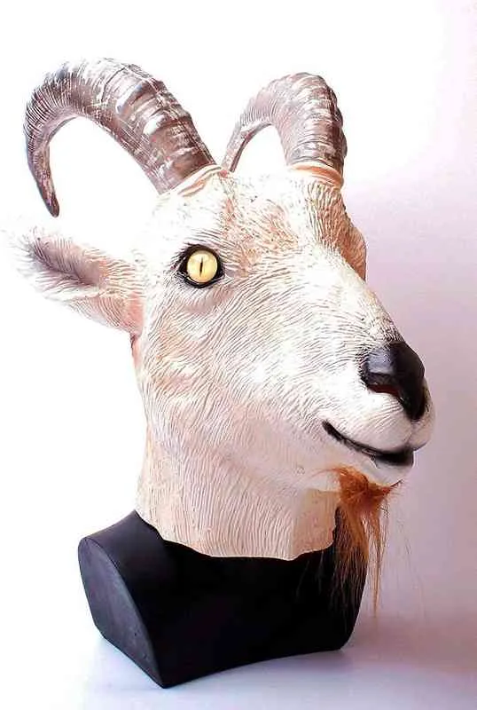 Keçi Antilop Hayvan Başkanı Mas-K Yenilik Cadılar Bayramı Kostüm Partisi Lateks Hayvan Mas-K Tam Baş Maskeli Maske Yetişkinler için T220727