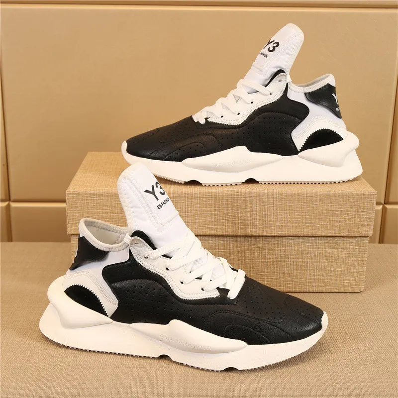 KGDB Y3 Sneaker Men Women s Sports Shoes Lightweight Running Leather for Thick Soled Jogging 220808