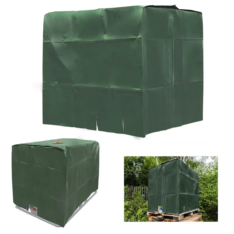 Green IBC Container Cover 120x100x116cm Dustproof Waterproof Sun Protective Water Tank 1000 liters Foil s 220427