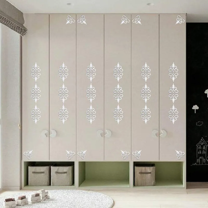 セット斜めの3Dアクリルミラーウォールステッカーリビングルームの装飾の家庭用飾り壁掛け皮スティック装飾220716