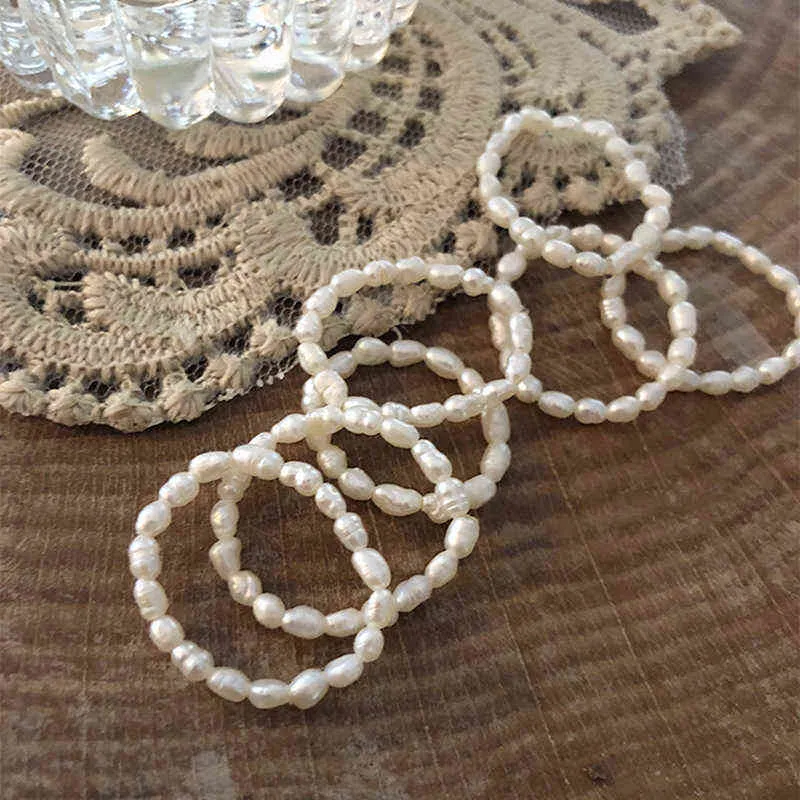 Peri'sbox Multi perla anelli perle perline naturali anelli geometrici perla d'acqua dolce donne cerchio continuo anello minimalista 2020 nuovo w220323