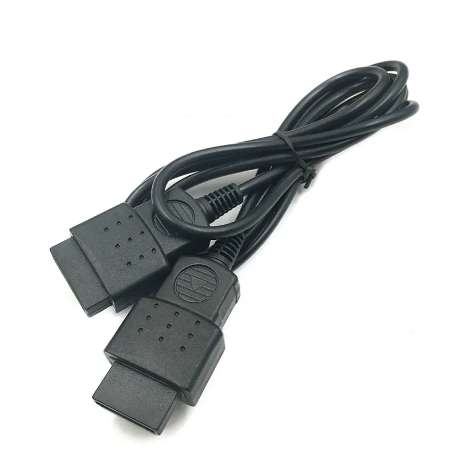 Câble d'extension de contrôleur noir 6FT 1.8M pour câble d'extension de manette de jeu Sega Saturn