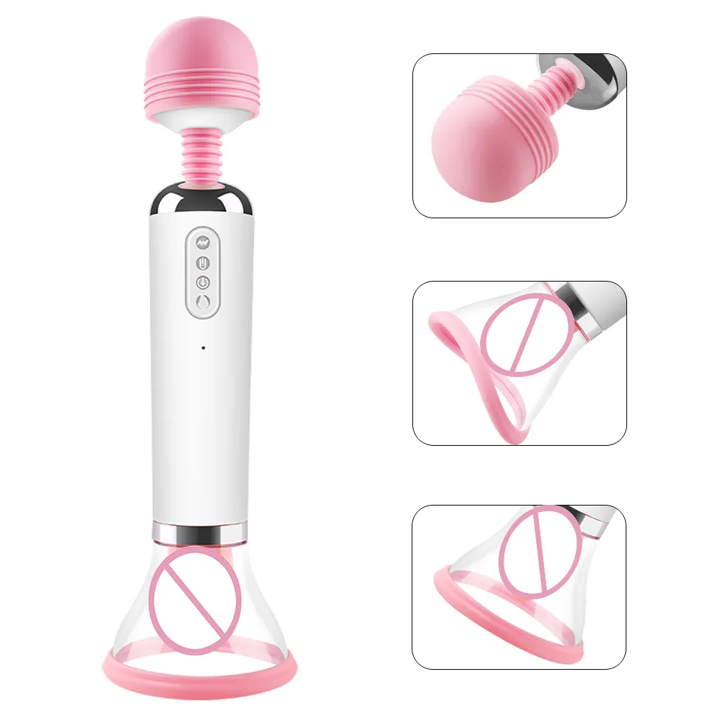 Nipple Clit Sucking Vibrators Clitoris Stimulator 3 in 1 Magic Wand AV Vibrator Heating Tongue Licking G-Spot sexy Toys for Women