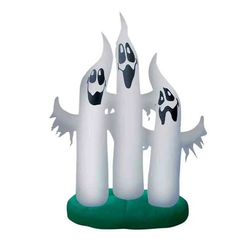 10ft lysande uppblåsbar spöke med inbyggda lysdioder utomhus Halloween-dekorationer för gårdsträdgård Lawn T220801