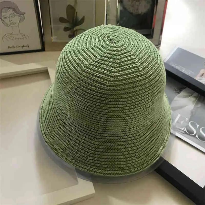 Mleko jedwab oddychający rybak kapelusz kobiet Korea wersja japońskiej mody może być składany wiadro kapelusz WS-2908 G220418