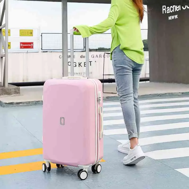 '' Inch Introlley Luggage Conjunto '' Viagem de viagens sobre rodas mulheres carregam nossas sacolas de viagem para as bolsas de viagem Girls J220707