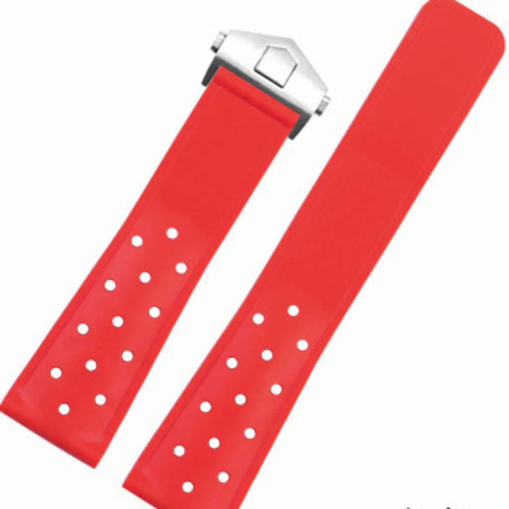 22mm Silicone Watch Band For TAG Heuer F1 Carlera Diving Breathable Rubber Strap Durable Belt Watch Accessories