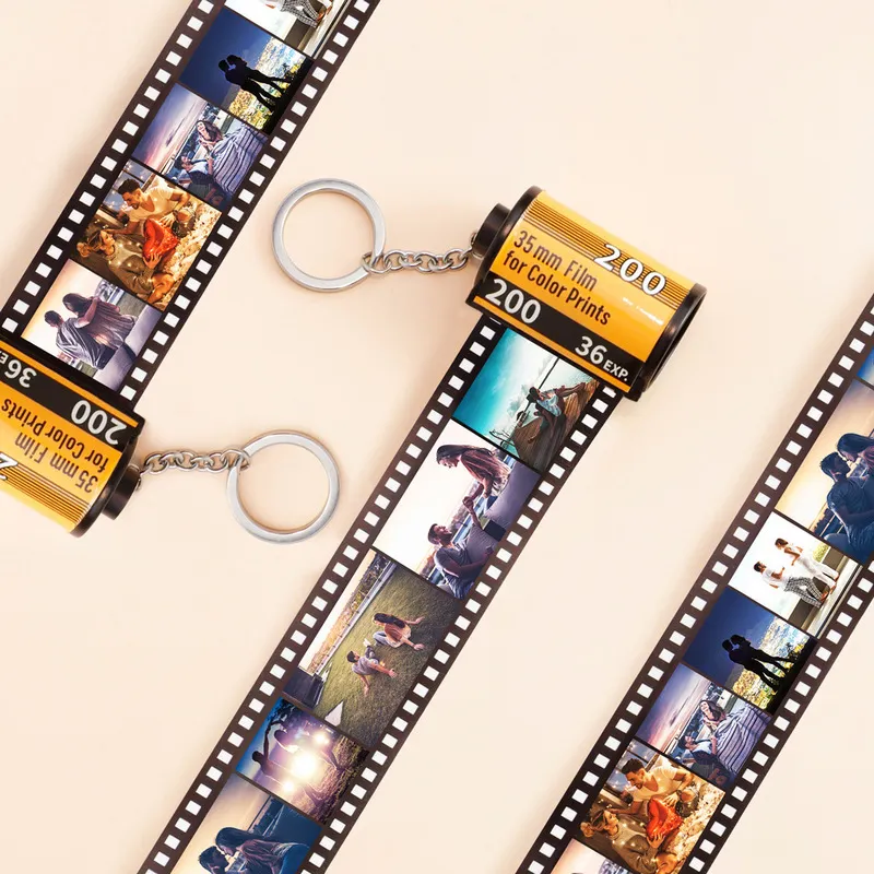 POS Film Roll Biekuin Para prezenty DIY PO TEKSTAMY Okładka Keyring