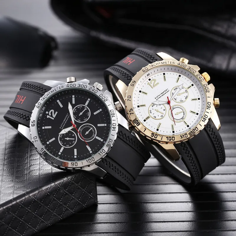 Famous Brand Watches for Men Luxury Big Dial Male Watch Silicone Band Quartz Wristwatches Sport Clock Hifig Reloj Hombre 220517