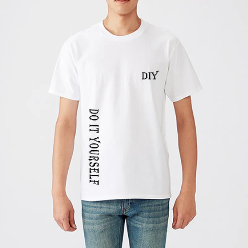 Personliga T-shirts med anpassad text eller bildtryck DIY Premium 180gsm bomullsstorlek XS till 5XL LANMAOCAT 76000 White 220609