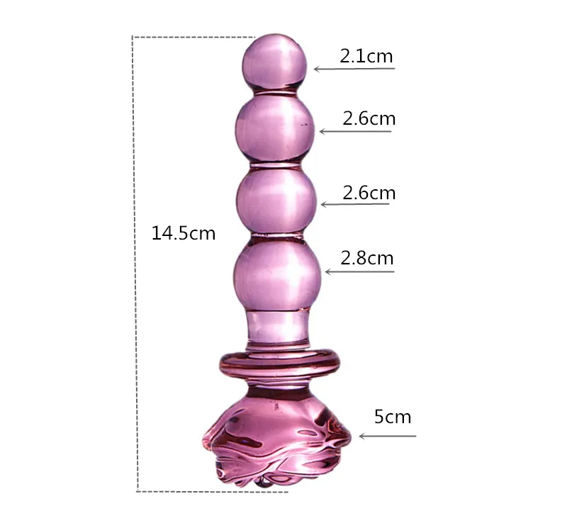 Gode anal dilatateur rose rouge, 3 styles, perles, plug anal en verre, jouets sexy, plug anal sexy pour hommes, toy2665068