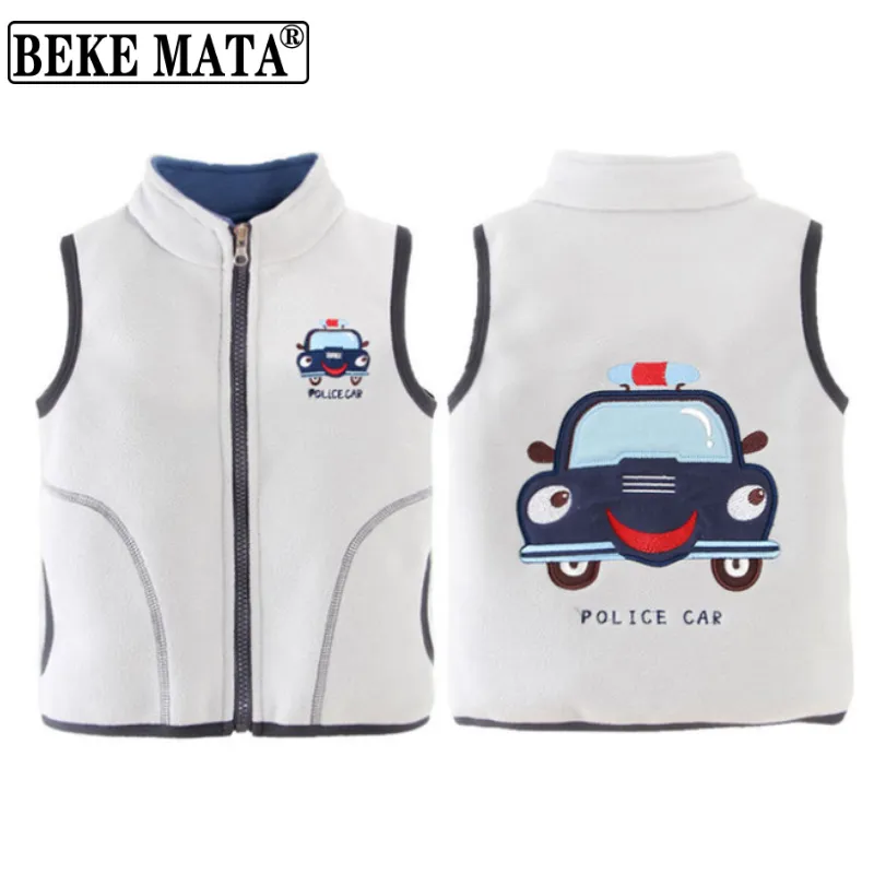 Kinder Weste für Jungen Frühling Kleinkind Junge Weste ärmellose warme Fleece kleine Mädchen Jacke Unisex Cartoon Kinder Oberbekleidung 220812