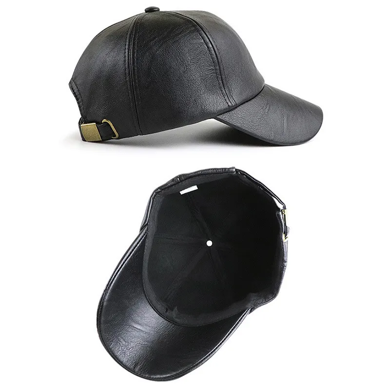 Deri Beyzbol Şapkası erkek Moda Spor S Ordu Askeri Şapka Adam İngiliz Bağbozumu Dana Şapkalar 220318