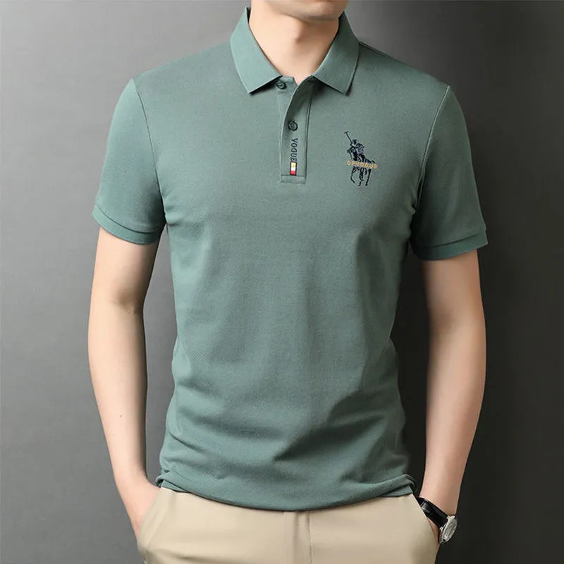 modedesigner märke 100% bomullspolo skjorta mens sommar kort ärm tshirt highend koreansk broderi casual mens bär 220608