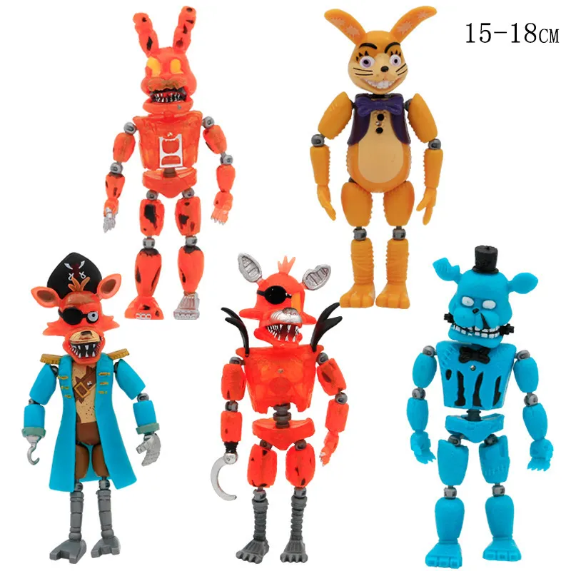 FNAf przy Five Night Security Breach Series Pvc Figures Bonnie Foxy Toy Fazbear Bear Doll Model FNAf Toys For Kids Prezenty 220702