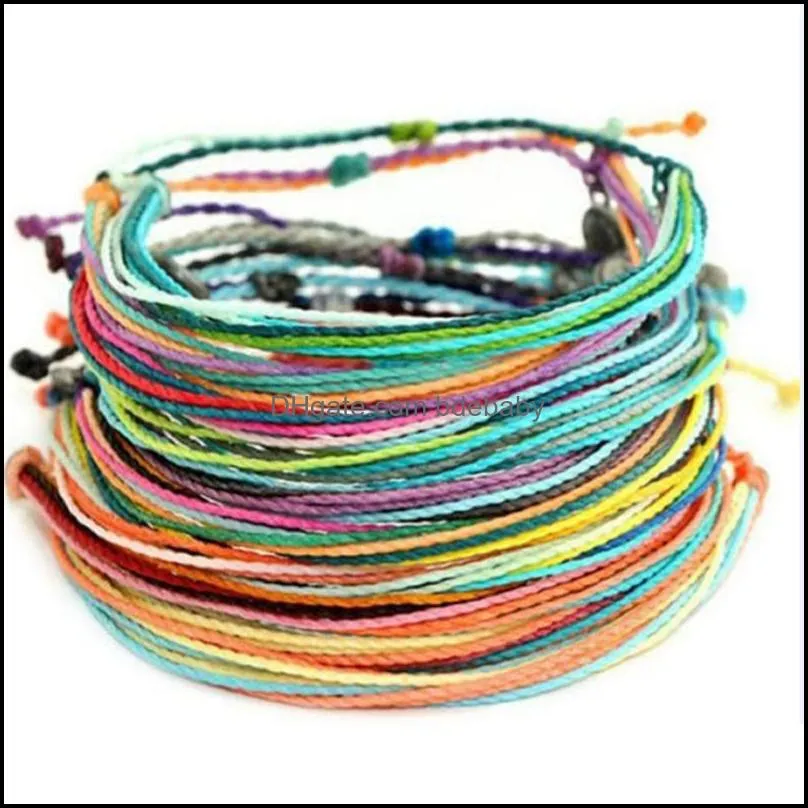 Wax Thread Woven Bracelets Handmade Multilayer Friendship Jewelry Wax String Bracelets Multicolour Adjustable Braided Bracelet ZZHN02