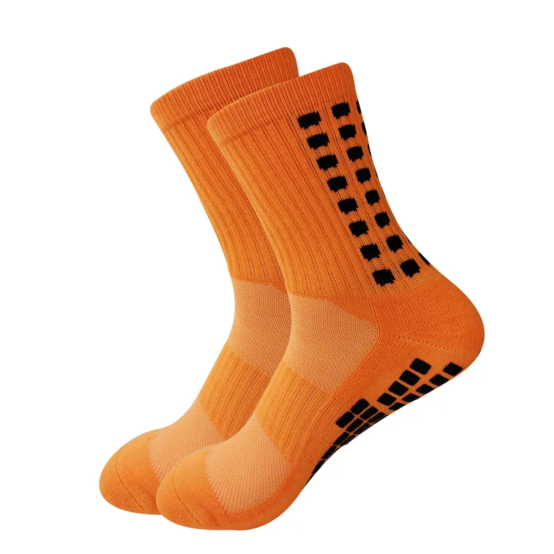 Chaussettes de football antidérapantes pour hommes, chaussettes de sport pour jeunes, à col rond, noires, blanches, bleues, de haute qualité, nouvelle collection