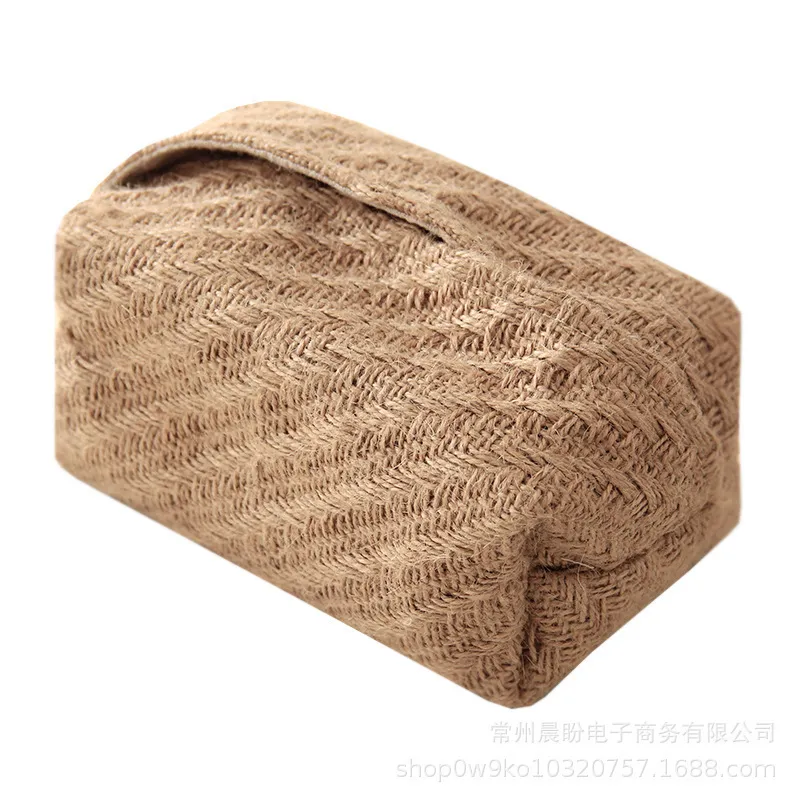 Coton lin tissu Art boîte à mouchoirs Simple papier serviette étui support de bureau maison bureau voiture salon Table à manger 220523