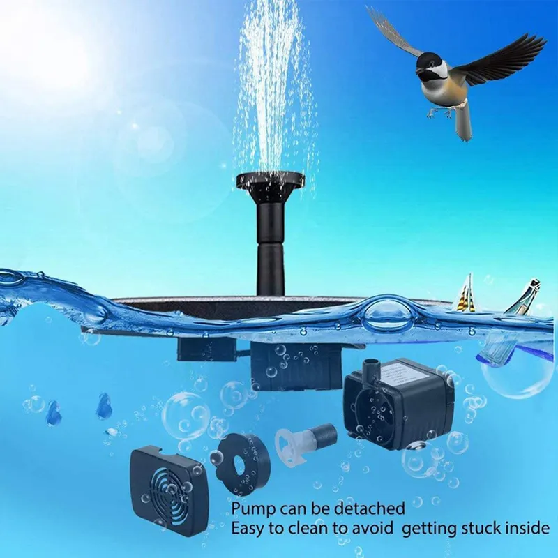 Mini Solar Water Fountain Pool Pond fall Garden Decoration Outdoor Bird Bath Powered Floating 220813