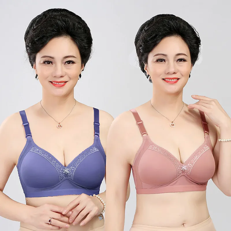 Kobiety Bra Wireless Wygodne push up seksowną bieliznę wyściełaną bieliznę Bralette 75 80 85 90 95 100 105 A B C CUP 220511