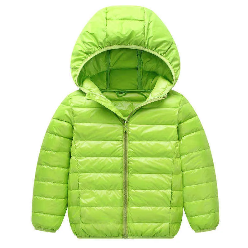 2022 Höst- och vinter Nya barnkläder Barn Jacka Nya pojkar och flickor Light Down Jacket 90 Down Hooded Zipper J220718