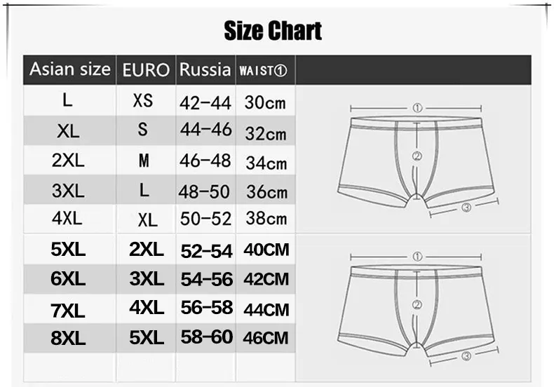 8XL Plus Banboo Fibra Uomo Intimo Boxer maschile Mutandine solide Pantaloncini Mutande da uomo Traspirante Intimo Uomo pugili 4 pezzi 220423