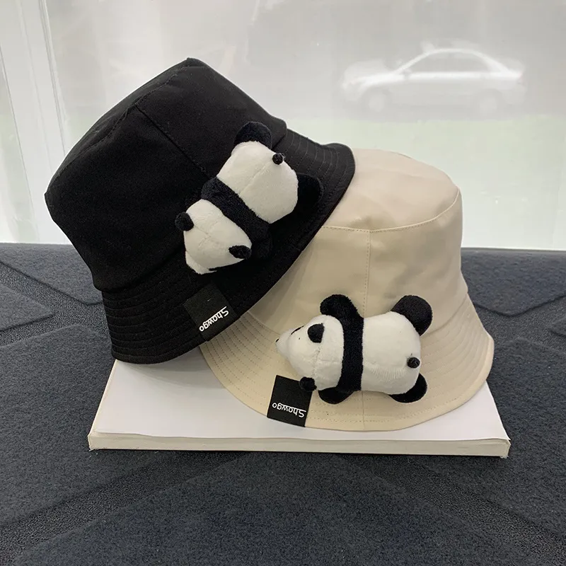 Panda Plush Doll Bucket Hat 2 I 1 Women Men mode Outdoor Travel Panama Sunscreen Sun Hat Packable Fisherman Caps 2208126922655