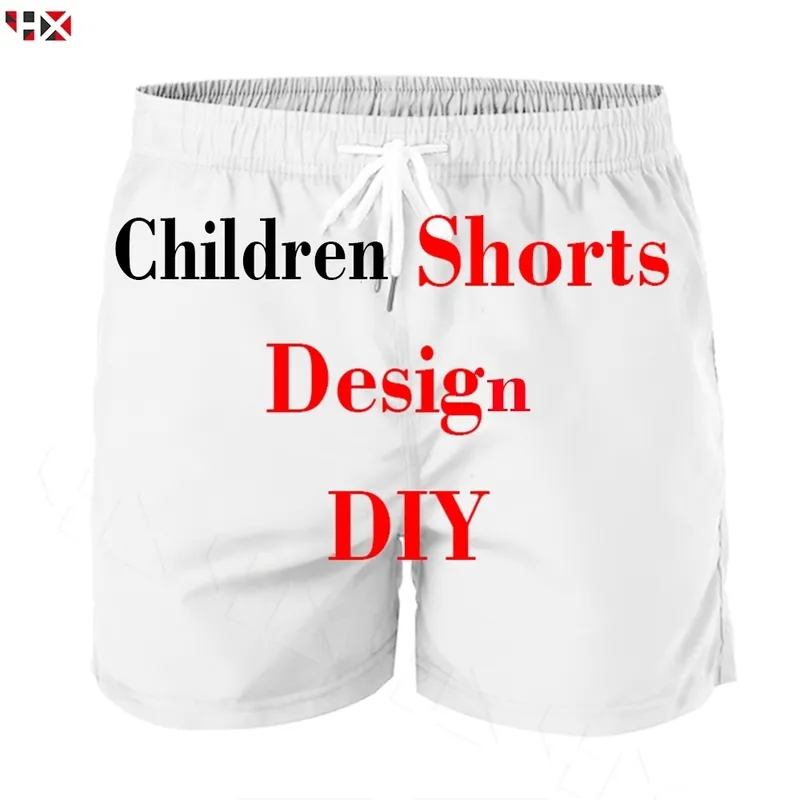 DIY shorts impressão 3D Impressão personalizada Design de crianças PO STAR Anime Animal Cartoon Casual Casual S S Girls menino 220706