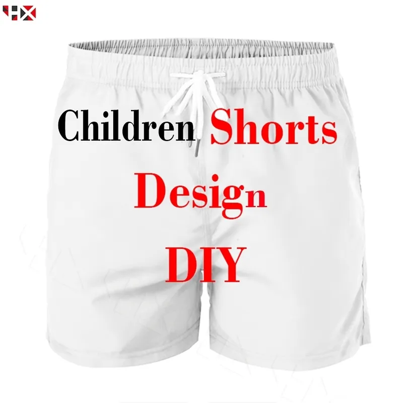Pantaloncini fai-da-te Stampa 3D Design personalizzato del cliente Kids P o Star Anime Animal Cartoon Casual Abbigliamento bambini Ragazze Boy 220706