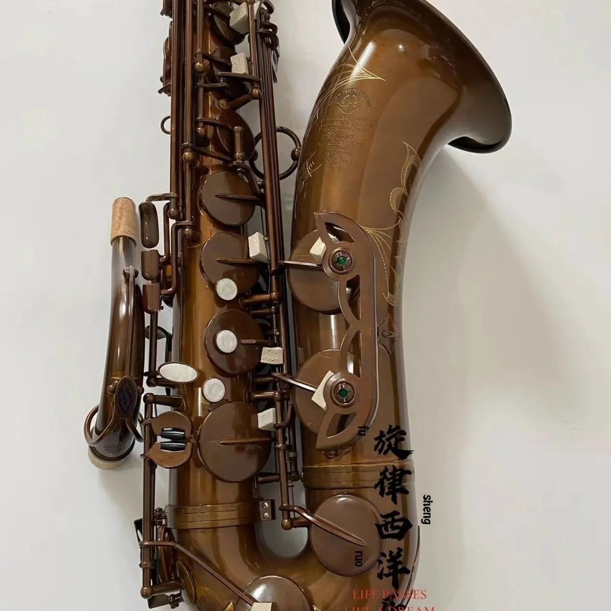 Sassofono tenore retrò Mark 6 Antique Copper Shell Button BB Tenor Saxophone Strumento a legna con accessori