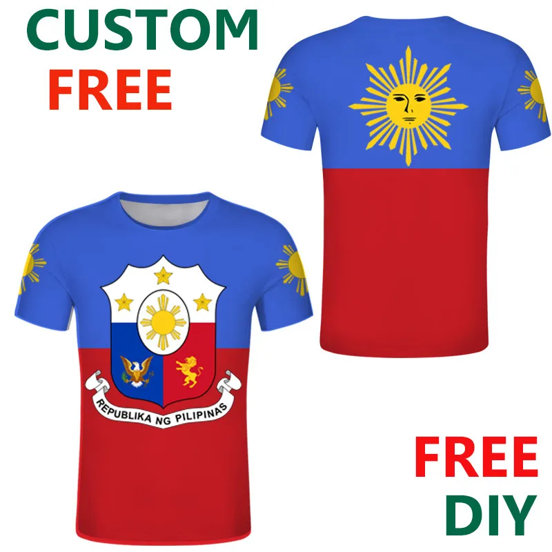 Philippines imprimer nom t-shirt bricolage drapeau de la nation philippine république jersey sports extrêmes respirant séchage rapide 220614