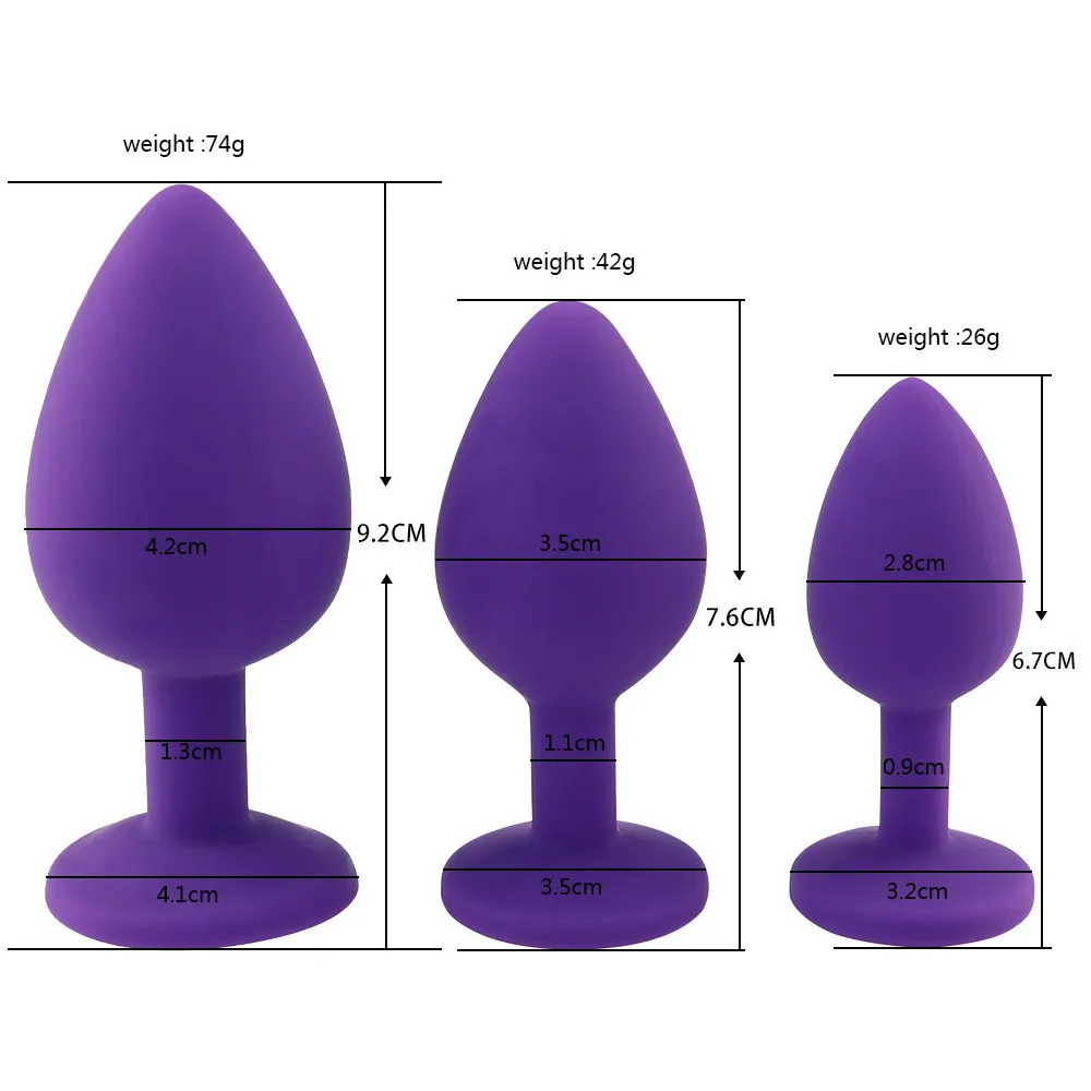 3 tamanho de silicone plug plug anal unissexy stopper sexy brinquedos adultos para homens/mulheres treinadores casais Dildo próstata