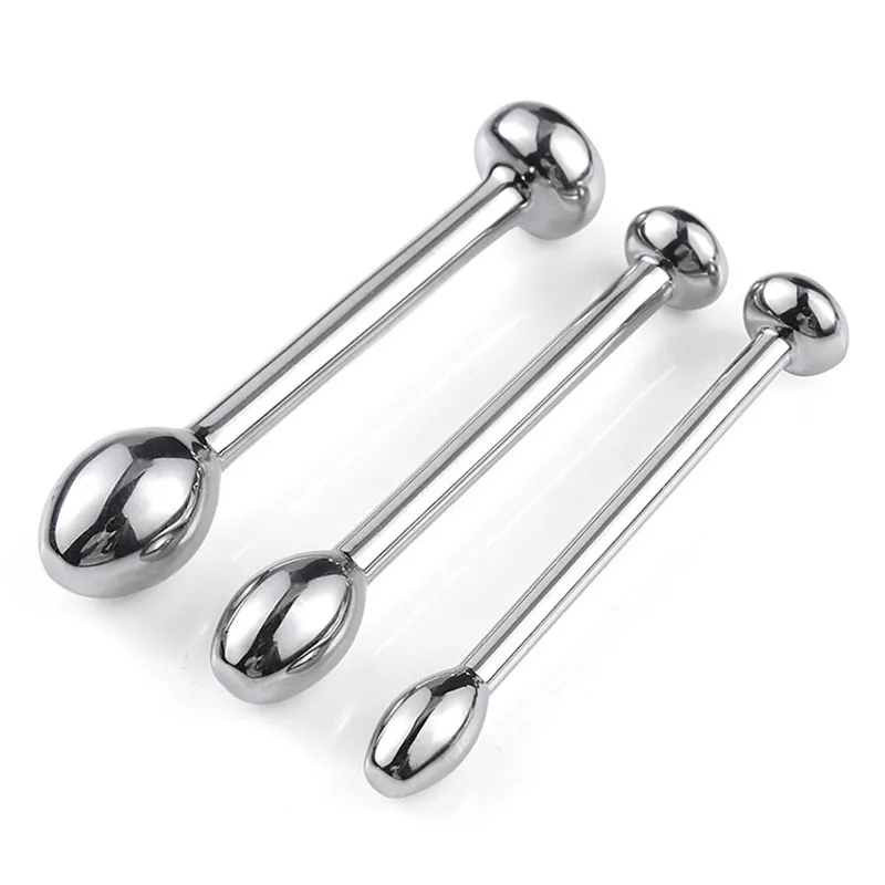 Metal Uretral Cateter Dilador Macho Penis Plug Plug Horse Estimulação Olhe Soas de Masturbador Toys Sexy para Men DB-101