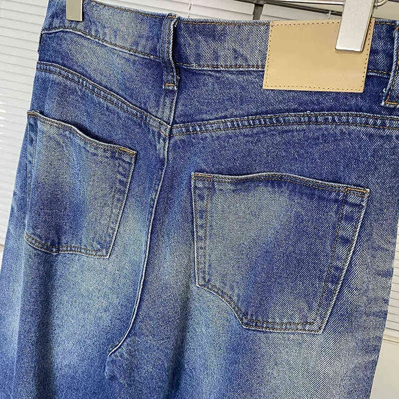2022 High Street Oversized Wash Jeans High Quality Polished Heavy Bell Bottoms Men's And Women's Casual Denim Pants T220803