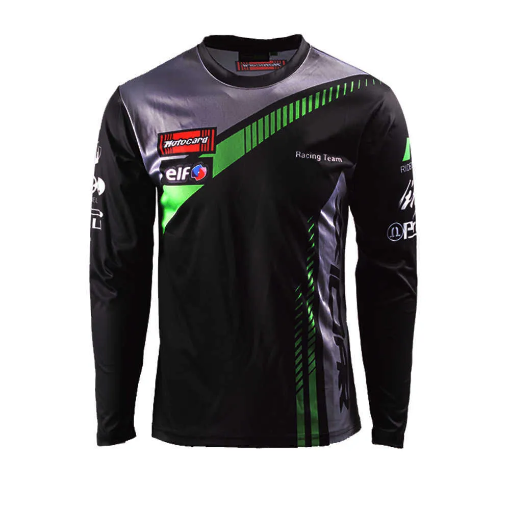 Zomer Motorfiets mannen Sneldrogende Racing Voor Kawasaki Team Shirt Motocross ATV Motobike Lange mouw Ademend T-shirt