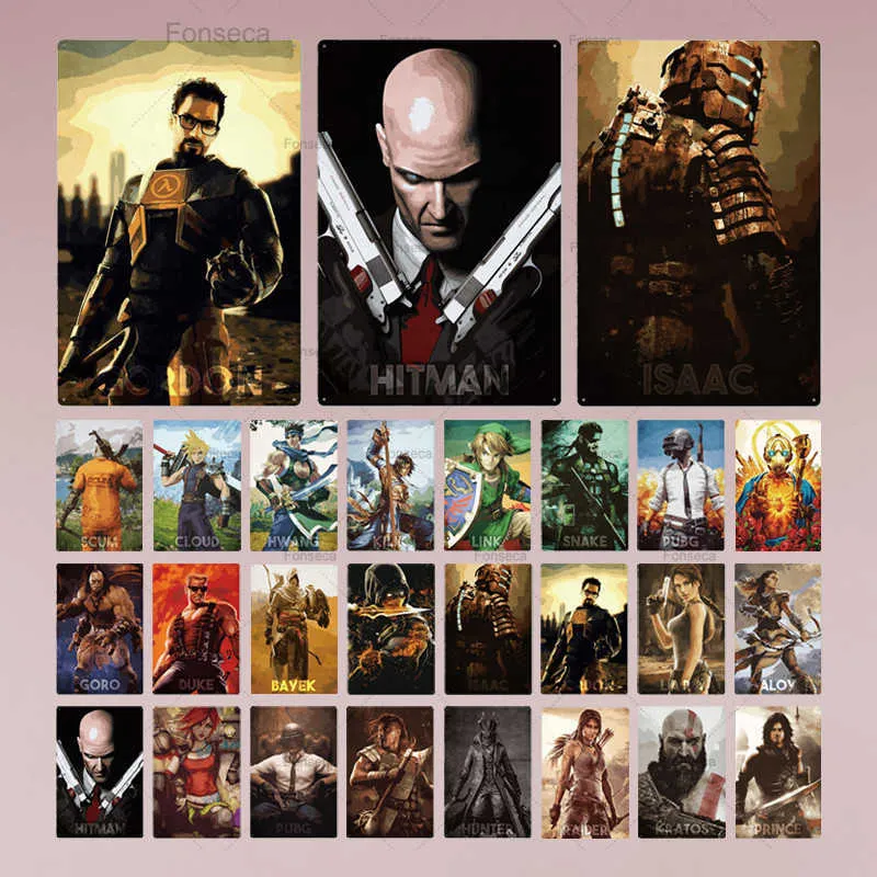 Game Metal Poster Plaque Metal Vintage Gamer Metal Sign Tin Sign Wall Decor för Game Room Man Cave Game Poster3102296